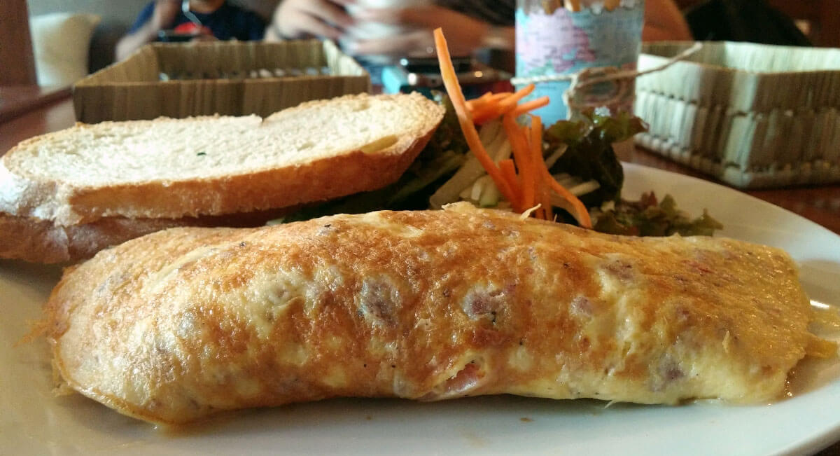All but a few dishes in the Yolk menu come with eggs. This omelette is a must-order.