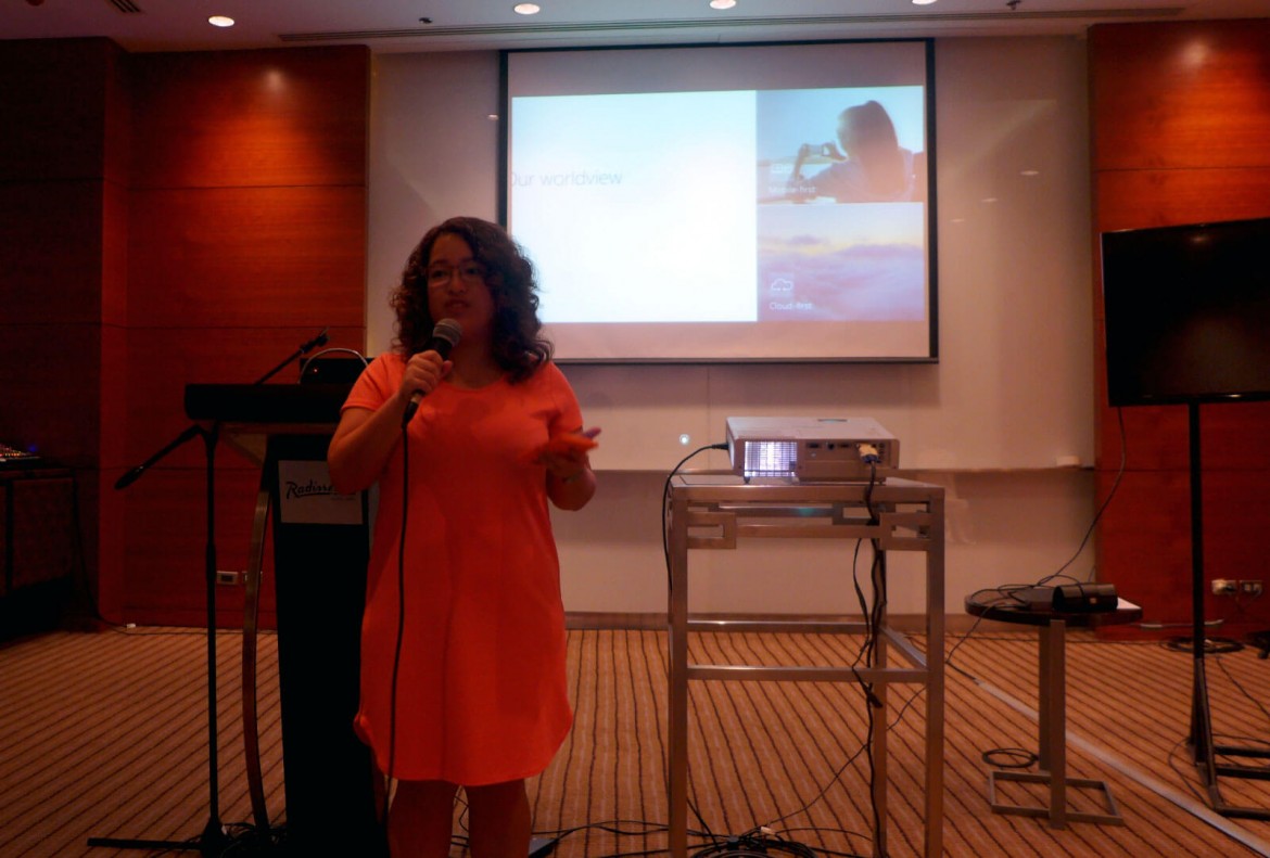 PRODUCTIVITY BOOST. Microsoft Philippines communications manager Pia de Jesus says Windows 10 provides productivity boost by enabling people to work from anywhere and yet providing important enterprise security protection.
