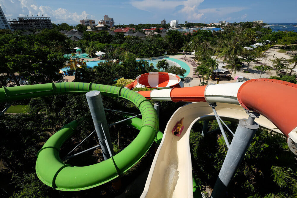 Jpark waterpark features giant slides, lazy river, fun play areas