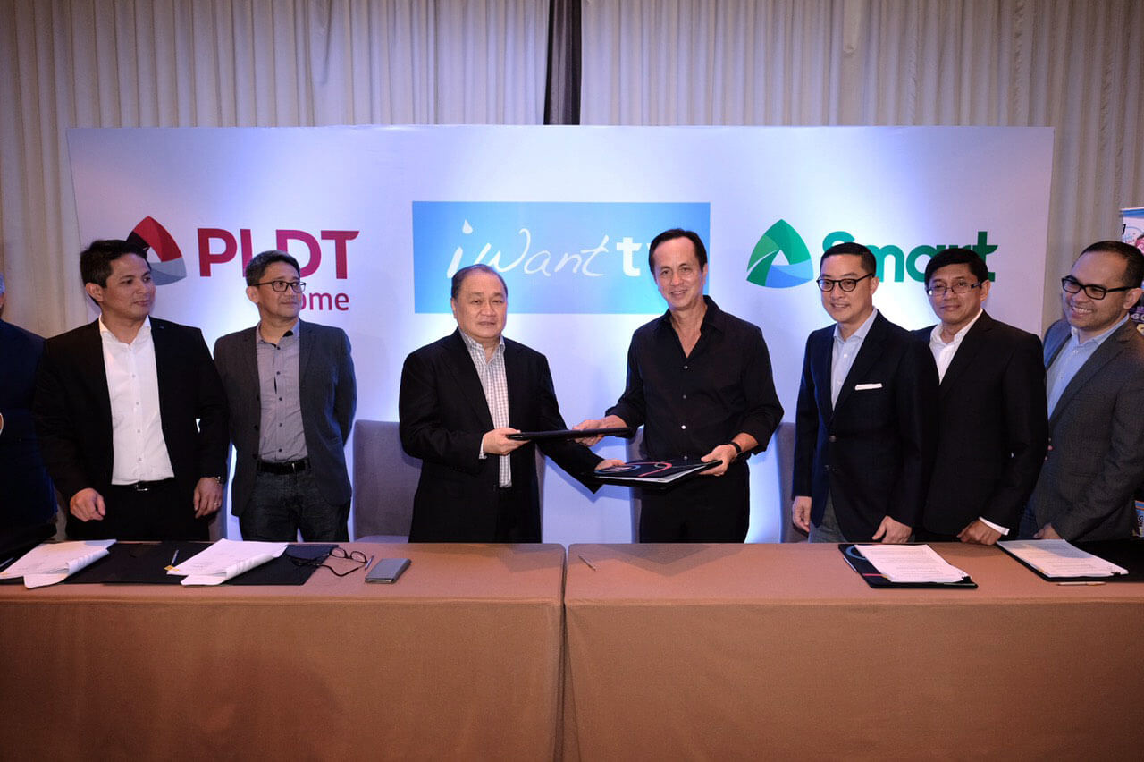 PLDT Home, Smart sign partnership with ABS-CBN for iWant TV