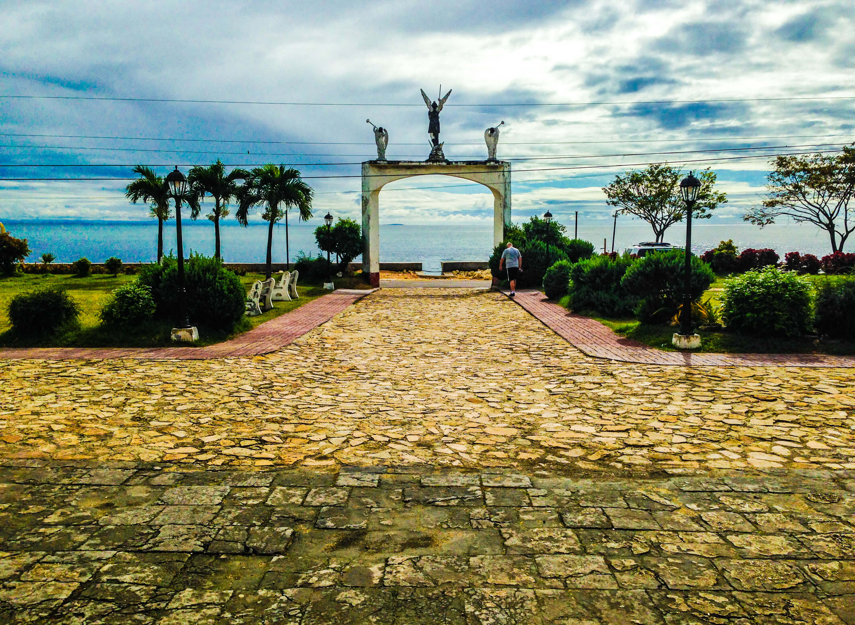 Looking out to sea from the church in Boljoon. The area used to be fortified and was the center of Fr. Julian Bermejo's defensive network of watchtowers against raiders from Mindanao.
