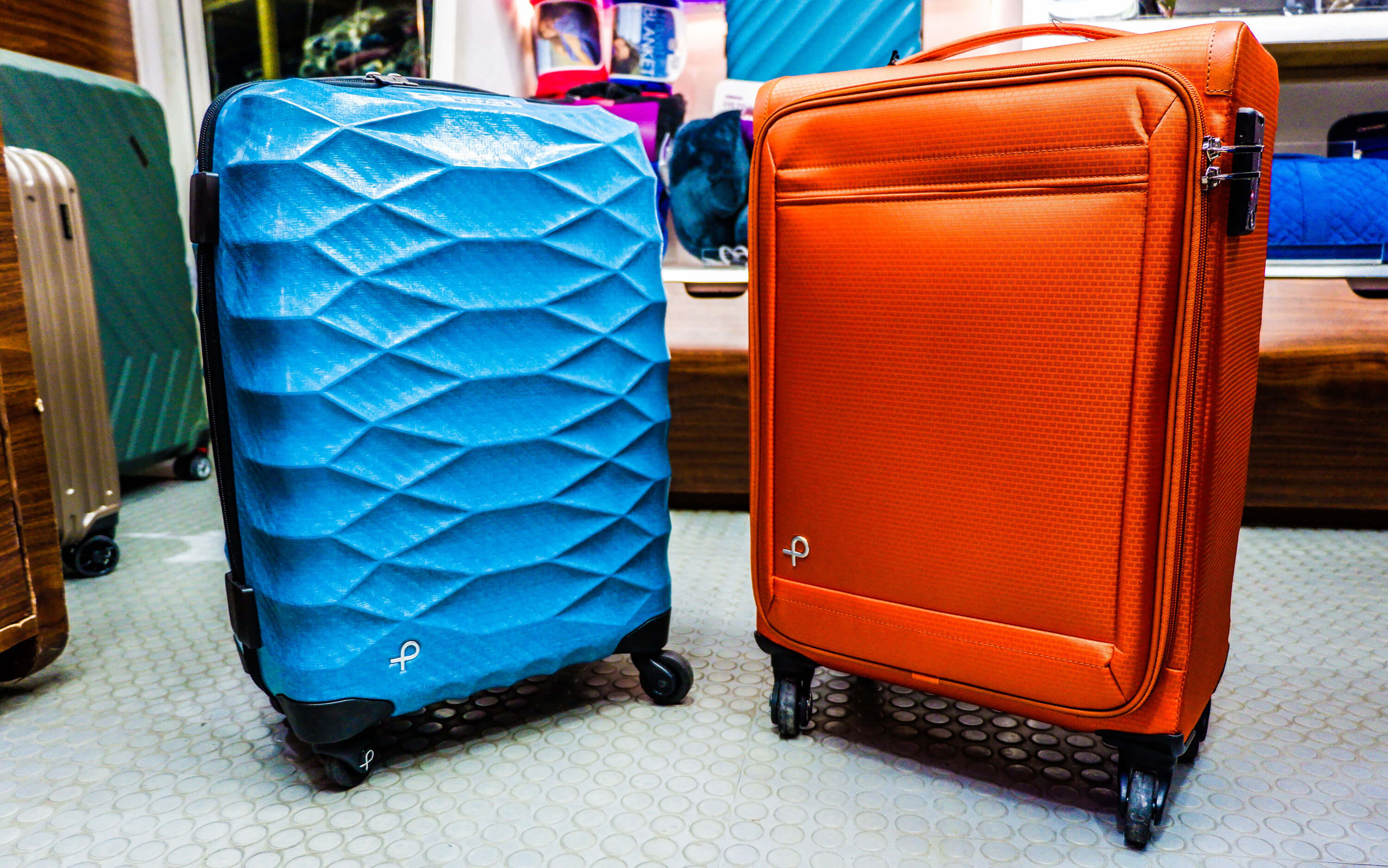 PROTECA. The Japanese luggage brand is known for its durability and lightweight. You could lift these two luggage with your pinkie finger – it is that light.