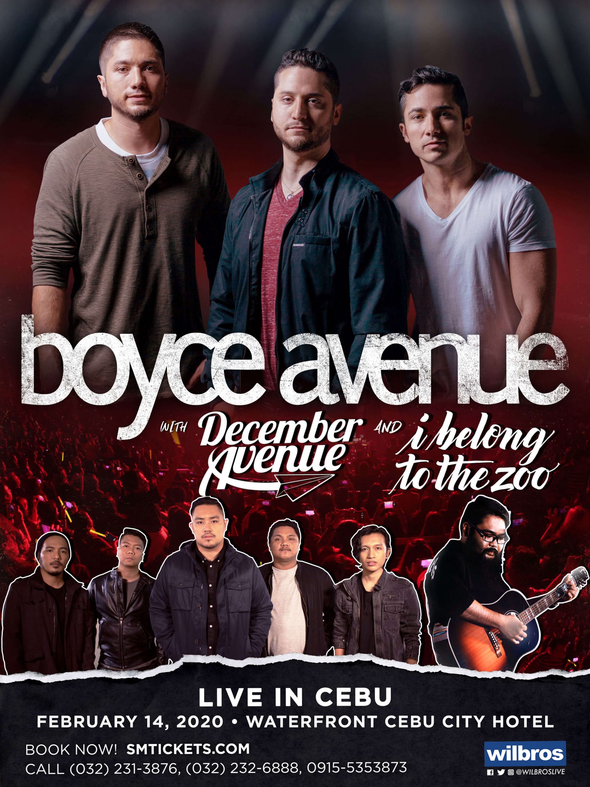 Boyce Avenue will be back in Cebu for a one-night Valentine’s Day concert on February 14 at the Waterfront Cebu City Hotel – Grand Ballroom.
