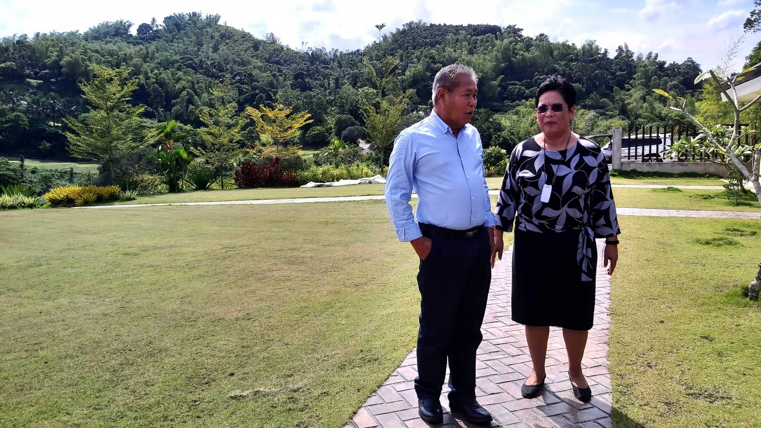 Duros Group Chairman of the Board Rafaelito Barino and President Fe Barino at Liloan Golf, an international golf course their company is completing in Liloan.