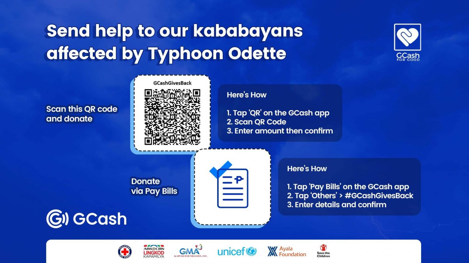 GCash helps in recovery efforts for Typhoon Odette victims with nationwide donation drive, loan holiday, wallet limit adjustments
