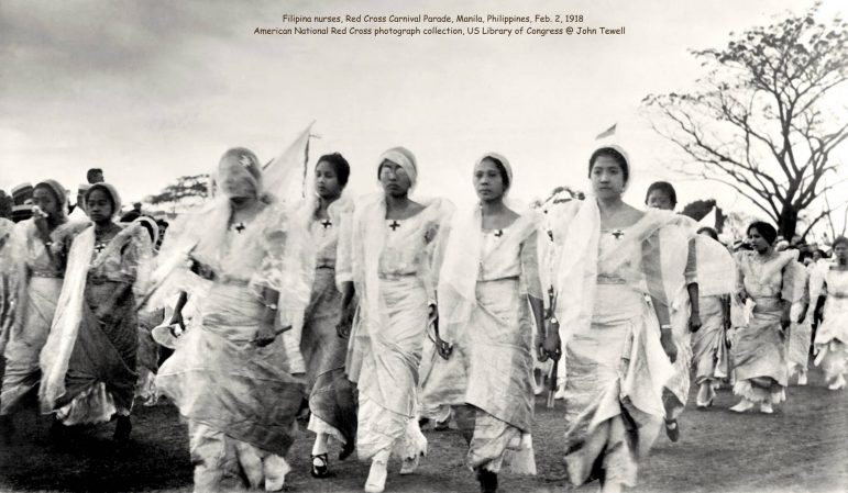 RED CROSS CARNIVAL PARADE. This photo shows Filipina nurses during the Red Cross Carnival Parade in Manila on Feb. 2, 1918, months before the spread of Spanish Flu or influenza in the country. Photo from the American National Red Cross collection in the US Library of Congress and uploaded on Flickr by John Tewell.