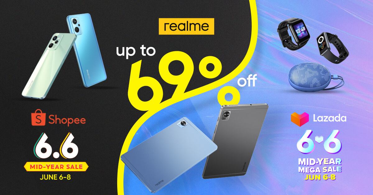 Get up to 69% off on realme products this 6.6