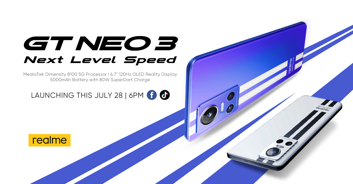 realme GT Neo 3 launching in the Philippines on July 28